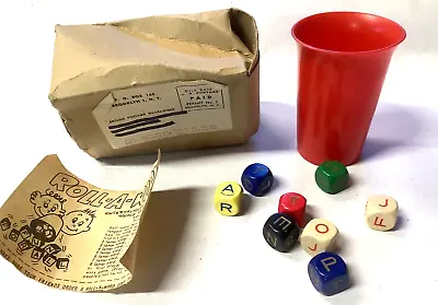 Vintage 1950's Wood Dice Game  Roll-A-Word  In Original Box • $7.91