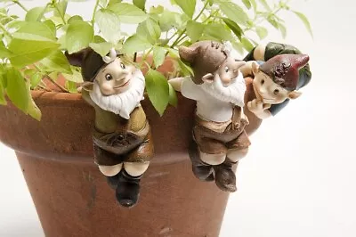 Gnome Garden Pot Sitters Ornament Small Set Of 4 • $29