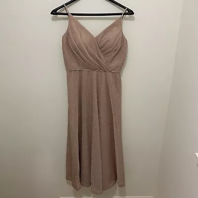 Christina Wu Prom Pageant Formal Dress Women's Size 12 Rose Gold Sphagetti Strap • $59