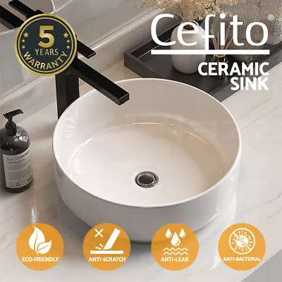 Cefito Bathroom Basin Ceramic Vanity Basin Above Counter White Hand Wash • $53.95