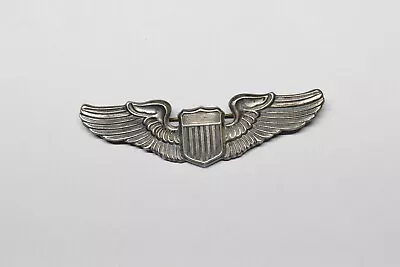 WWII Sterling Silver Army Air Forces Pilot Full Size 3  Wings Badge By Meyer • $99.99