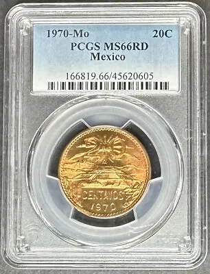 1970-Mo Mexico Veinticinco Centavo 20C PCGS MS-66 Buy 3 Items Get $5 Off! • $49