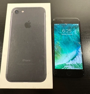 $39 • Buy Apple IPhone 7 - 128GB - Black (Unlocked) - Cracked Screen, Fully Working