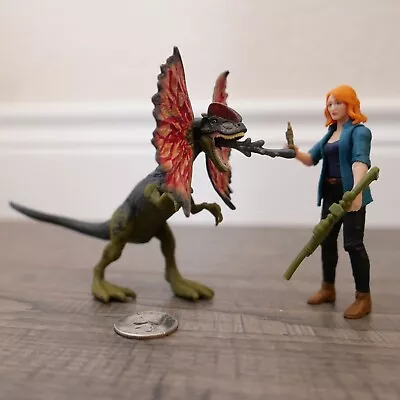 Jurassic World Dominion Claire & Dilophosaurus Dinosaur Figures Loose Complete ! • $12.85