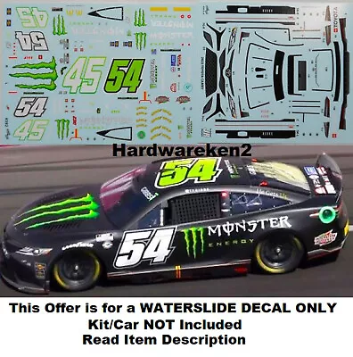 Nascar Decal #54 Monster Energy 2023 Toyota Camry Ty Gibbs Rookie 1/24 • $26