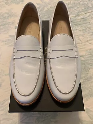 J Crew Women’s White Leather Penny Loafers Size US 10 NEW • $89