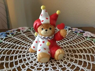 Vintage Lucy & Me Court Jester Bear Lucy Riggs 1984 Red & White With Hearts • $15.99