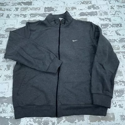 Nike Jacket Men XL Gray White Mini Swoosh Sweatshirt Track Suit Coat Warm Up • $19.91