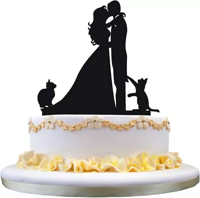 Wedding Cake Topper With Dogs Cats Pets Anniversary Engagement Party Decorations • $7.99