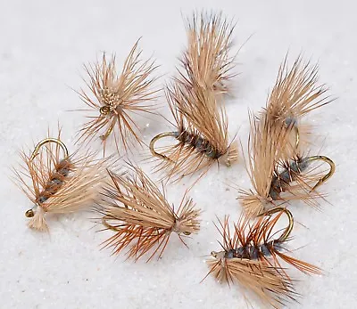 12 Flies -Elk Hair Caddis Gray Body Dry Fly - Mustad Signature Fly Fishing Hooks • $8.99