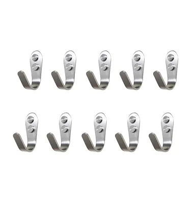 10Pcs Towel Coat Heavy Duty Stainless Steel Door Wall Mount J Hook Hanger Holder • $9.54