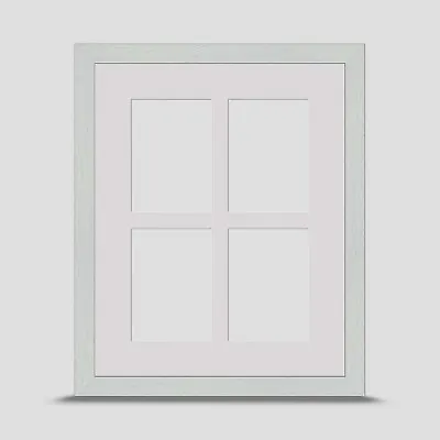 WHITE 10x8 PHOTO FRAME Incl DAWN GREY Mount For Four 3.5x2.5 ACEO ART PRINTS • £18.45