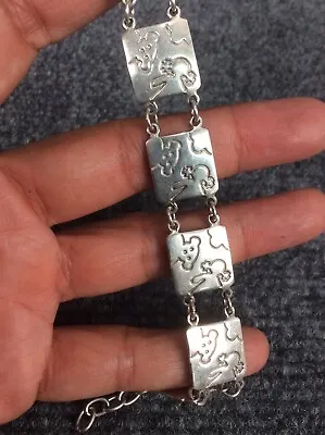Beautiful Vtg Sterling Silver 950 Bear Girl Pig Tail  Bracelet • $99.99