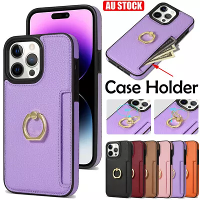 For IPhone 14 8 Plus 13 12 11 Pro Max XS XR Case Wallet Ring Holder Stand Cover • $7.59