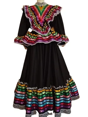 Jalisco Dress Costume Doble Vuelo Adult  Size For 5 De Mayo Dance Mexicanwonders • $179