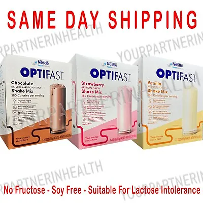 OPTIFAST NEW FORMULA POWDER SHAKE - 6 Box COMBO - STRAWBERRY-CHOC-VAN 42 SERV • $129