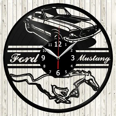 Ford Mustang Vinyl Record Wall Clock Decor Handmade 3678 • $24.98