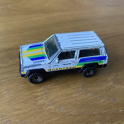 Vintage Matchbox - Jeep Cherokee - White Blue And Green - Quadtrack • £1.99