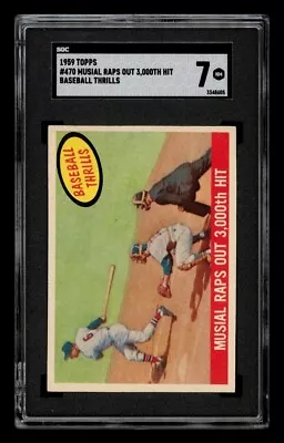 1959 Topps Set-Break #470 Musial Raps Out 3000Th Hit SGC 7 NM • $40