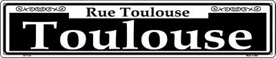 Rue Toulouse White Metal Street Sign 5  X 24  Wall Decor - DS • $29.95