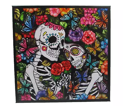 Canvas Print Wall Art - Day Of The Dead (Dia De Los Muertos) 12 X 12 Skull • $26.67