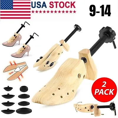 Shoe Stretcher 2-Way Wooden Adjustable Expander Men Women Boot Shoes Size US9-14 • $16.89