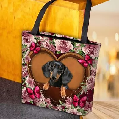 Personalized Dachshund Tote Bag Custom Dog Tote Bag Funny Dog Shoulder Bag • $25.99