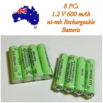 8 Ni-MH Rechargeable Batteries AAA 1.2V 600mAh Solar Battery Toy Battery • $19.90