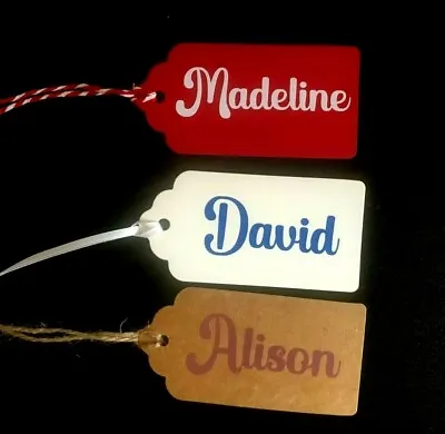 £1 • Buy Personalised Tags Gift Labels Christmas Birthday Any Occasions Vinyl Name 
