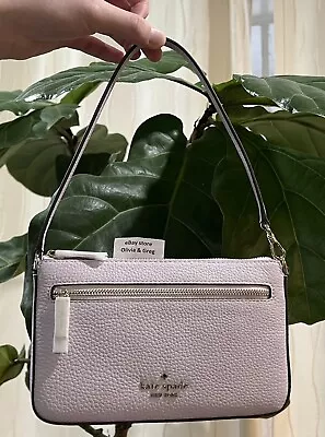 Kate Spade Leila Pebble Leather Convertible Shoulder Bag Wristlet Lilac Moon New • $124.60