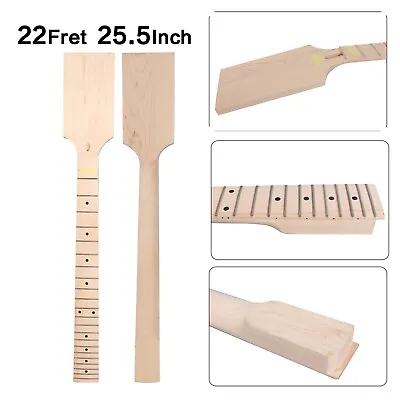 DIY Paddle Head Maple Guitar Neck Fretboard Replacement For 22 Fret 25.5 Inch • $45.54