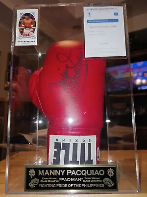 Manny Pacquiao Autographed Boxing Glove In Case!! Beckett Certified!!! Rare!!! • $499