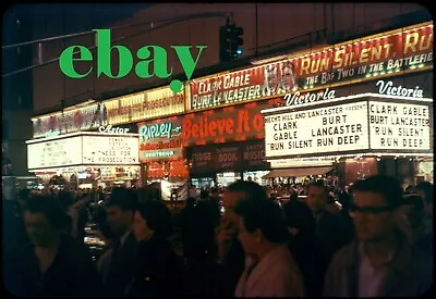 New York City 1958 35mm Slide Times Square Classic Films Neon Theater Marquees • $79.99
