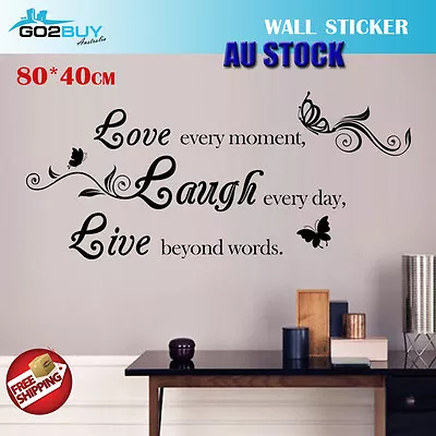 $6.99 • Buy Wall Stickers Removable Love Laugh Live Living Study Room Decal Picture Art