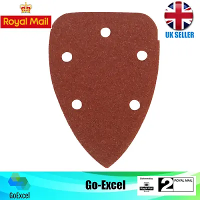 PALM SANDER PADS 140mm X 98mm DETAIL SANDING SHEETS BACKED DISCS TRIANGLES • £1.99