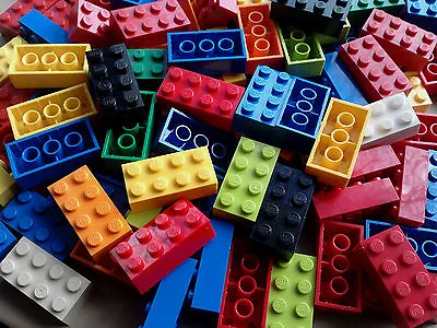 LEGO BRICKS 2x4 VARIOUS MIXED COLOURS 100 NEW BUNDLE JOBLOT • £17.99