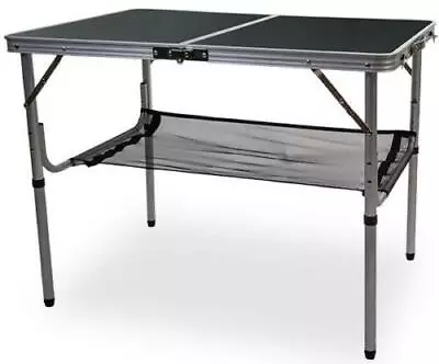 Quest Leisure SpeedFit Range Brean Lightweight Camping Table With Shelf 60x90cm • £48.95