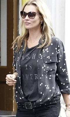 £65 • Buy Equipment Femme Black Silk Shirt White Stars Long Sleeve Top Pockets Buttons S/p