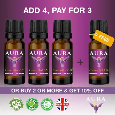 £2.99 • Buy Natural Pure Aromatherapy Essential Oil Fragrances Diffuser 10ml Essential Oils