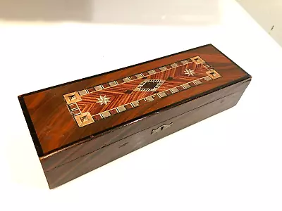 Antique Japanese FAUX Inlaid Marquetry Wood Cigarette Box • $48