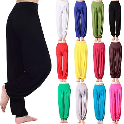 $22.32 • Buy Womens Casual Loose Wide Leg Harem Pants Hippie Gypsy Baggy Dance Yoga Trousers