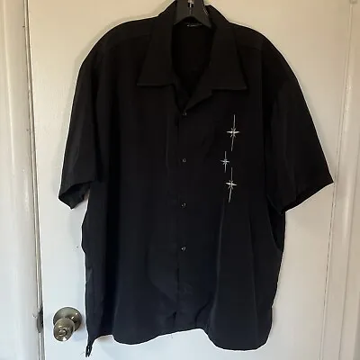 Steady Classics SS Shirt Mens 2X Black Button Up Bowling Rockability USA • $22.50