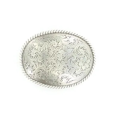 Nocona Mens Oval Scrolled Silver Belt Buckle 37222 • $16.50