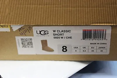 UGG Classic Short WOMENS 5825 Boots Suede Sheepskin US 8  Tan Light Brown • $35.55