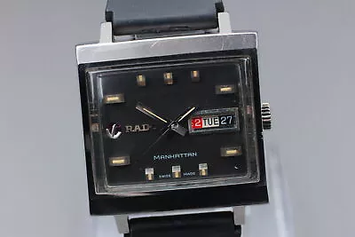 [Near MINT] RADO Manhattan Black DIAL Day Date Men's Watch Automatic  From JAPAN • £192.76