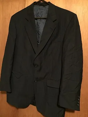 Hart Schaffner Marx Navy Pinstriped Wool Blazer Sportcoat Suit Jacket Sz 40R • $27.99