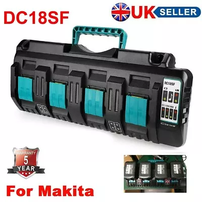 High Fast Battery Charger-4-Port For Makita RCT DC18SF LXT Li-ion Dual 14.4V-18V • £76.89