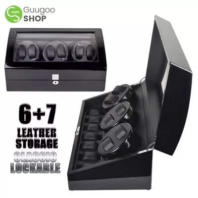 Automatic 6+7/8+9 Watch Winder Display Box Storage With Japanese Mabuchi Motors • $219.99