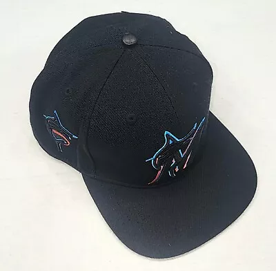 Pro Standard Miami Marlins Logo Snapback Hat-- Black-- One Size Fits All • $34