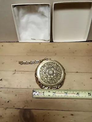 Vintage  Gold Miniature Powder Purse Makeup Case Compact Coin / Trinket Purse • $35